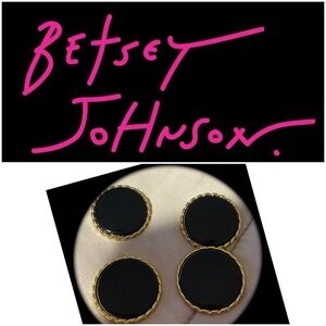 Betsey Johnson Black and Gold Buttons (4)